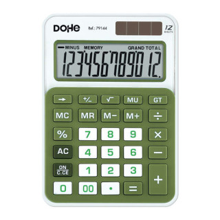 Dohe Calculadora Electronica de 12 Digitos - Alimentacion Solar y a Pilas - 4 Teclas de Memoria - Apagado Automatico - Teclas d
