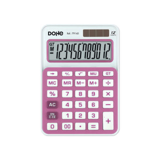 Dohe Calculadora Electronica de 12 Digitos - Funciones de Raiz Cuadrada y Mark Up - 4 Teclas de Memoria - Alimentacion Solar y