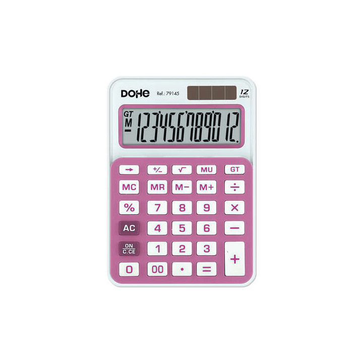 Dohe Calculadora Electronica de 12 Digitos - Funciones de Raiz Cuadrada y Mark Up - 4 Teclas de Memoria - Alimentacion Solar y