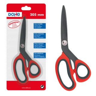 Dohe Tijeras Antiadhesivas de Acero Inoxidable - Puntas Redondeadas - Mango Ergonomico de Plastico y Caucho - Blister Individua