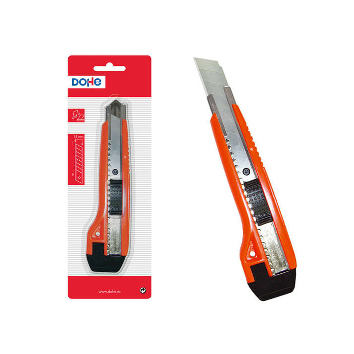 Dohe Cutter de Plastico Resistente - Cuchillas Tronzables de Acero - Sistema de Bloqueo de Cuchilla - con Guia Metalica