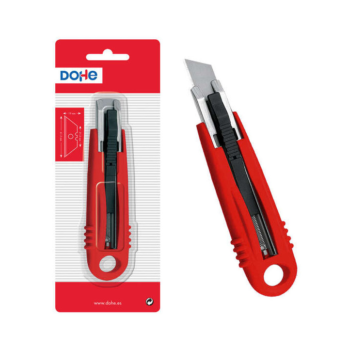 Dohe Cutter Retractil de Plastico - Guia Metalica - Sistema de Seguridad - 150mm de Longitud