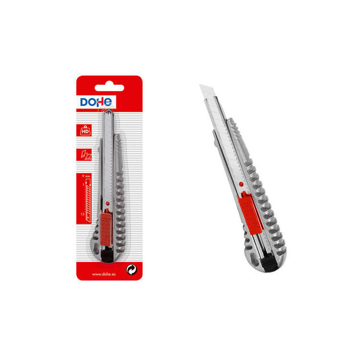 Dohe Cutter de Acero Inoxidable - Cuchillas Tronzables de Acero - Sistema de Bloqueo de Cuchilla - Blister Individual