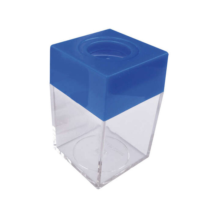 Dohe Portaclips en Plastico con Deposito Transparente - 42x42x70mm - Embocadura Imantada de Color Azul