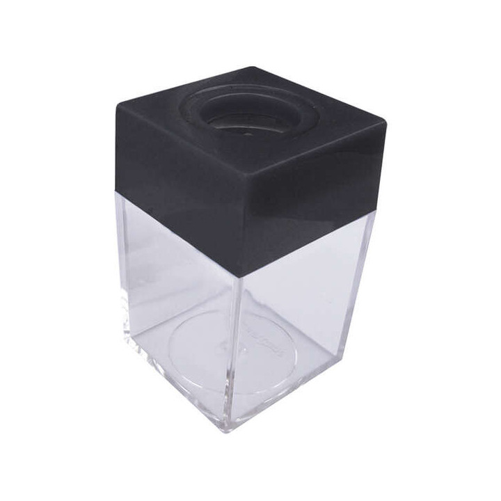 Dohe Portaclips en Plastico con Deposito Transparente - 42x42x70mm - Embocadura Imantada de Color Negro