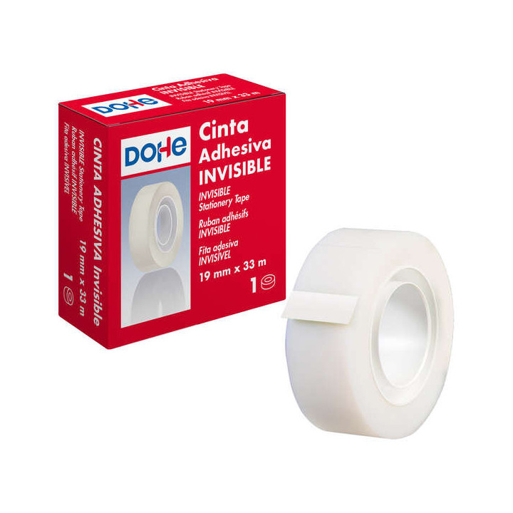Dohe Cinta Adhesiva Invisible de Polipropileno 19mmx33m - Alta Resistencia y Potente Adhesivo - Aptas para todo Tipo de Aplicac