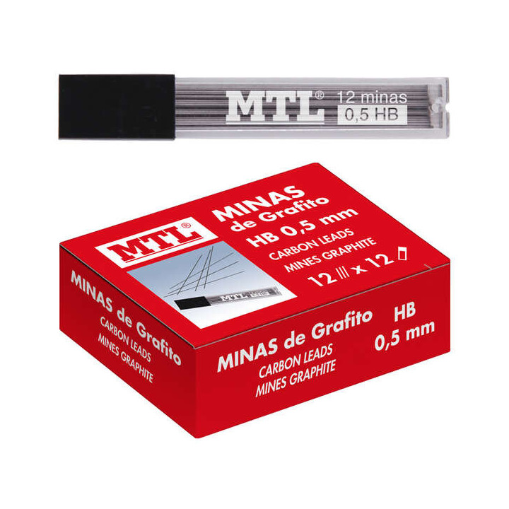 Dohe Minas de grafito para Portaminas Recargable - 0.5mm - Alta Resistencia a la Rotura - Trazo Intenso - Caja de 24 Tubos