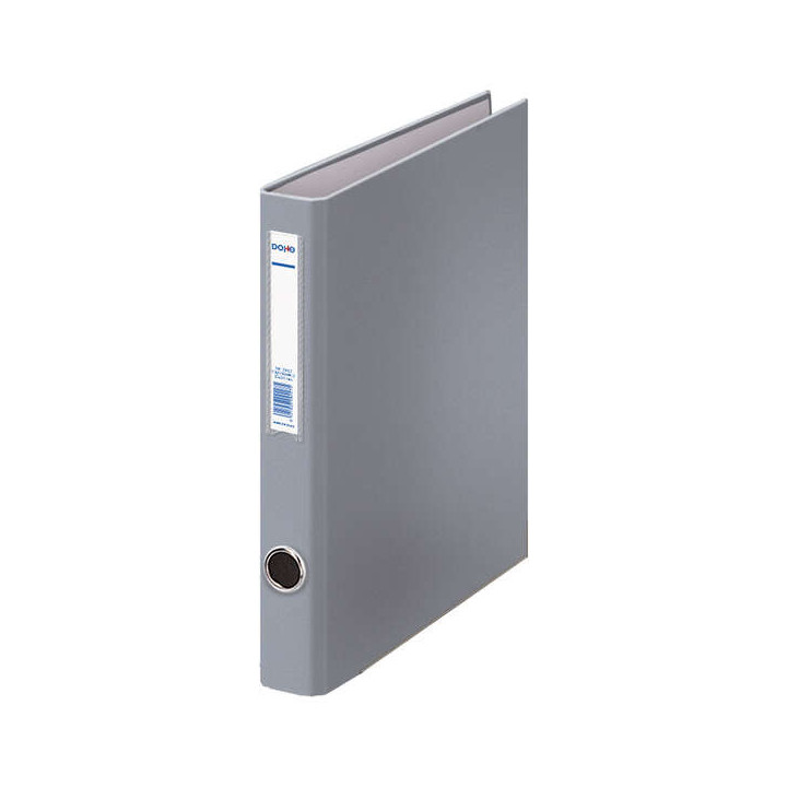 Dohe Carpeta con 2 Anillas Mixtas 25mm A4 - Ollao y Tarjetero en Lomo - Carton Forrado con Polipropileno - Color Gris