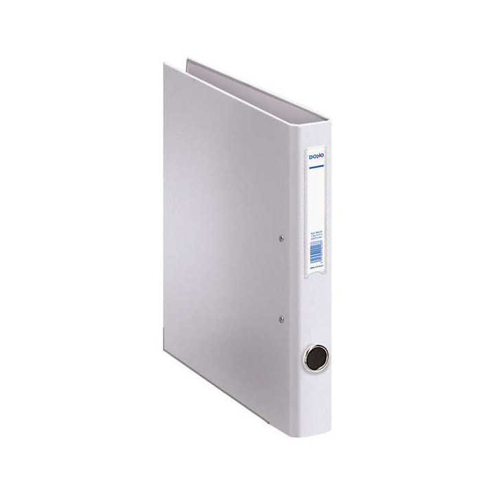 Dohe Carpeta con 2 Anillas Mixtas 25mm A4 - Ollao y Tarjetero en Lomo - Carton Forrado con Polipropileno - Color Blanco