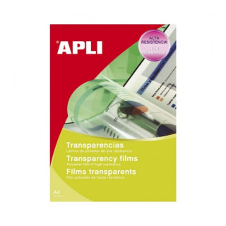 Apli Transparencias de Poliester A4 para Fotocopiadoras - Alta Calidad de Reproduccion - Gran Claridad - Secado Rapido - Alta R