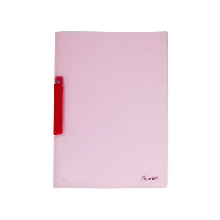 Dohe Dossier con Pinza Pivotante Tamaño A4 - Fabricado en Polipropileno Translucido de 450 Micras - Color Rosa