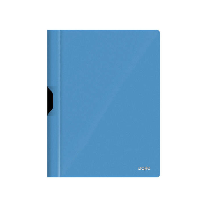 Dohe Dossier con Clip Metalico - Tamaño A4 - Fabricado en Polipropileno Opaco de 350 Micras - Color Azul
