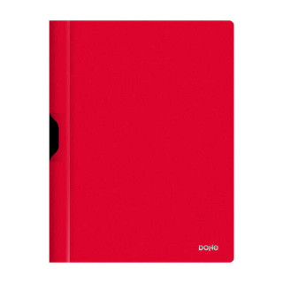 Dohe Dossier con Clip Metalico - Tamaño A4 - Fabricado en Polipropileno Opaco de 350 Micras - Color Rojo