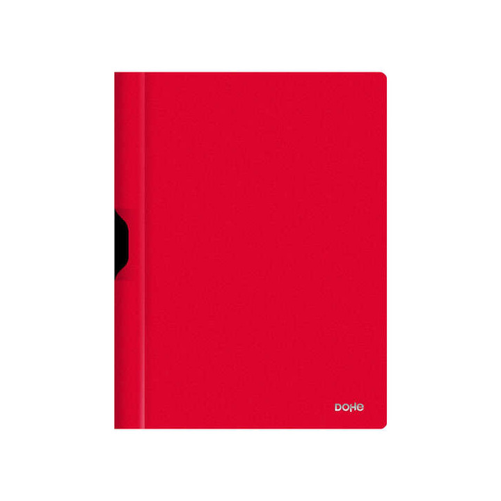 Dohe Dossier con Clip Metalico - Tamaño A4 - Fabricado en Polipropileno Opaco de 350 Micras - Color Rojo