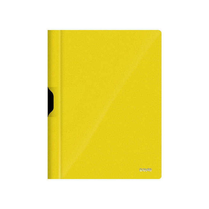 Dohe Dossier con Clip Metalico - Tamaño A4 - Fabricado en Polipropileno Opaco de 350 Micras - Color Amarillo