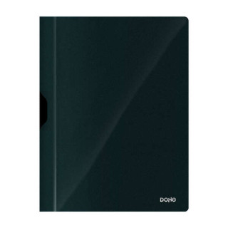 Dohe Dossier con Clip Metalico - Tamaño A4 - Fabricado en Polipropileno Opaco de 350 Micras - Color Negro