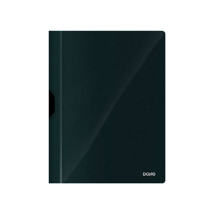 Dohe Dossier con Clip Metalico - Tamaño A4 - Fabricado en Polipropileno Opaco de 350 Micras - Color Negro
