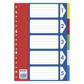 Dohe Separadores para Archivadores y Carpetas de Anillas - 120 Micras - Multitaladro de 16 Perforaciones - Bolsa Autoadhesiva I