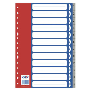 Dohe Separadores para Archivadores y Carpetas de Anillas - 120 Micras - Multitaladro de 16 Perforaciones - Bolsa Autoadhesiva I