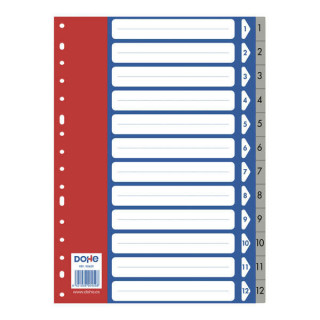Dohe Separadores para Archivadores y Carpetas de Anillas - 120 Micras - Polipropileno Resistente - Multitaladro de 16 Perforaci