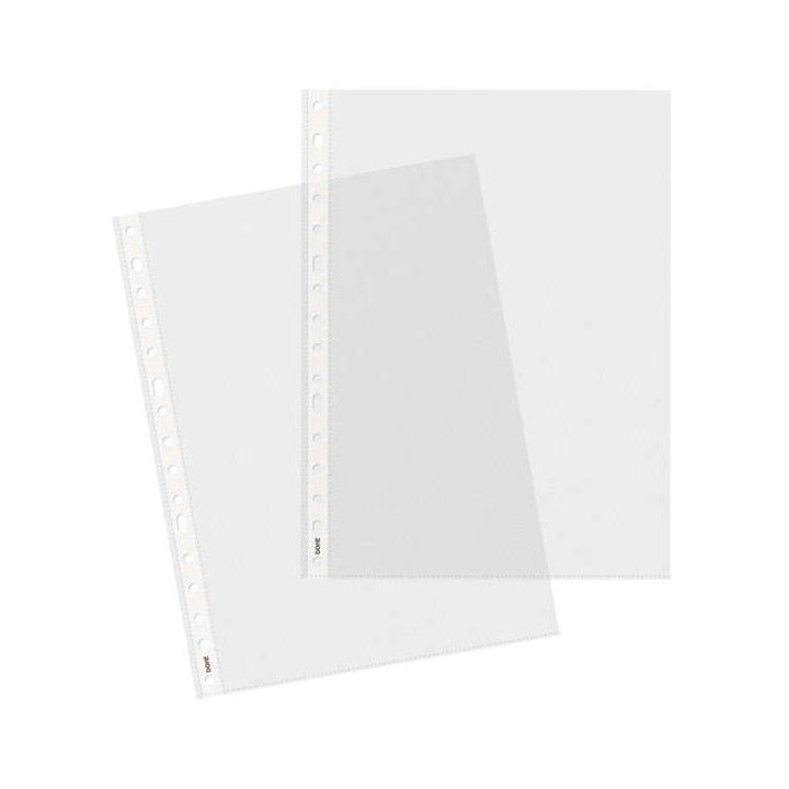 Dohe Basic Pack de 100 Fundas Multitaladro Tamaño A4 16 Taladros - Polipropileno Rugoso - Calidad Basica