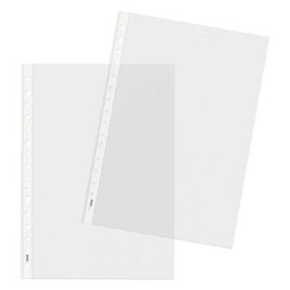 Dohe Premium Plus Pack de 100 Fundas Multitaladro Tamaño Folio - Polipropileno Rugoso - 16 Perforaciones