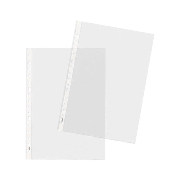 Dohe Premium Plus Pack de 100 Fundas Multitaladro Tamaño Folio - Polipropileno Rugoso - 16 Perforaciones