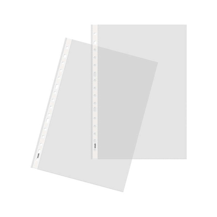 Dohe 100 Fundas Multitaladro en Polipropileno Liso Cristal - 16 Perforaciones