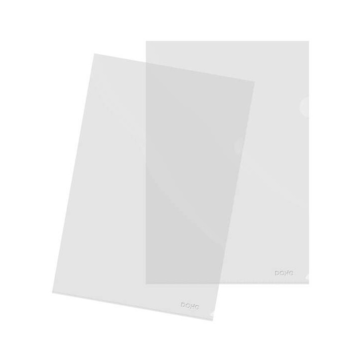 Dohe Caja de 100 Dossier con Uñero Tamaño Folio - Polipropileno Transparente Acabado Cristal
