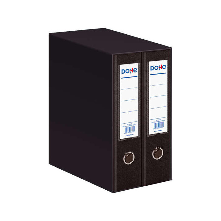 Dohe Modulo de 2 Archivadores A4 Lomo Ancho con Ollao y Rado - Carton Forrado con Polipropileno - Cantoneras Metalicas - Palanc