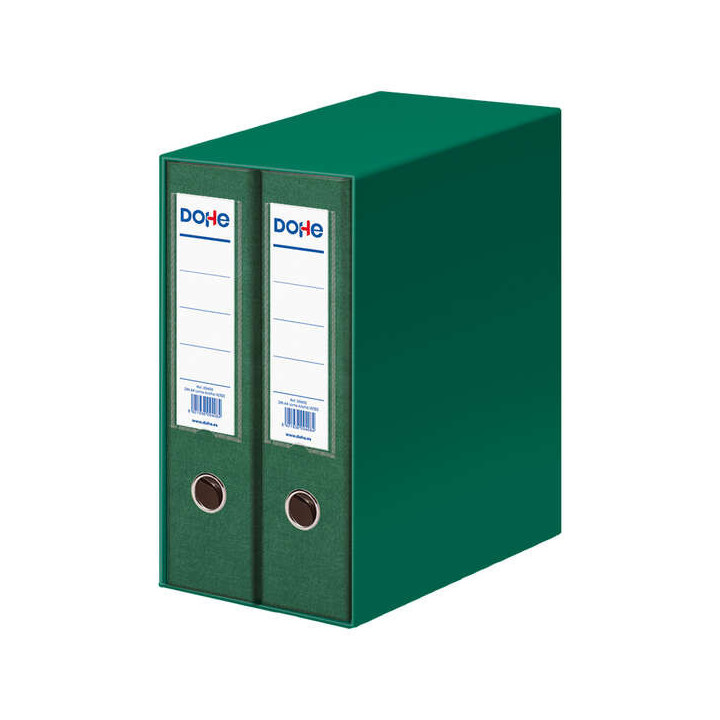 Dohe Modulo de 2 Archivadores A4 Lomo Ancho con Ollao y Rado - Carton Forrado con Polipropileno - Cantoneras Metalicas - Palanc