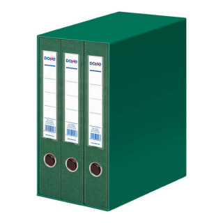 Dohe Modulo de 3 Archivadores A4 Lomo Estrecho con Ollao y Rado - Carton Forrado con Polipropileno - Cantoneras Metalicas - Pal