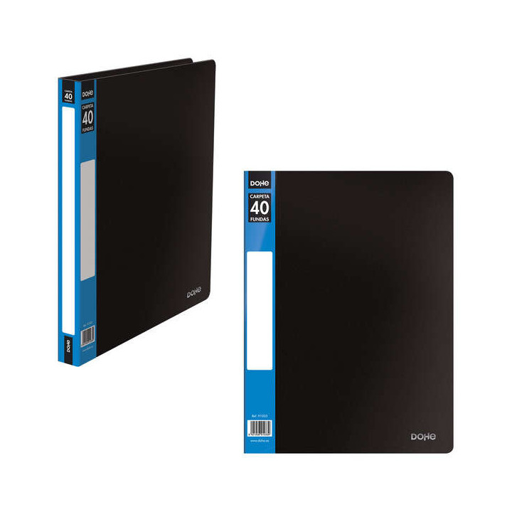 Dohe Carpetas con Fundas Din A4 - Tapa de Polipropileno Opaco - Bolsillo en Lomo - Fundas Transparentes Soldadas - Bolsa Indivi