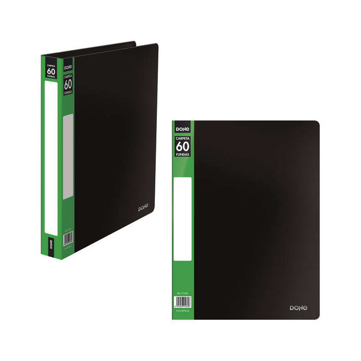 Dohe Carpetas con Fundas Din A4 - Tapa de Polipropileno Opaco - Bolsillo en Lomo - Fundas Transparentes Soldadas - Bolsa Indivi