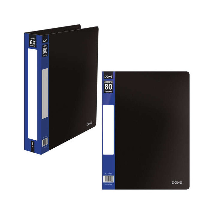 Dohe Carpetas con Fundas Din A4 - Tapa de Polipropileno Opaco - Bolsillo en Lomo - Fundas Transparentes Soldadas - Bolsa Indivi