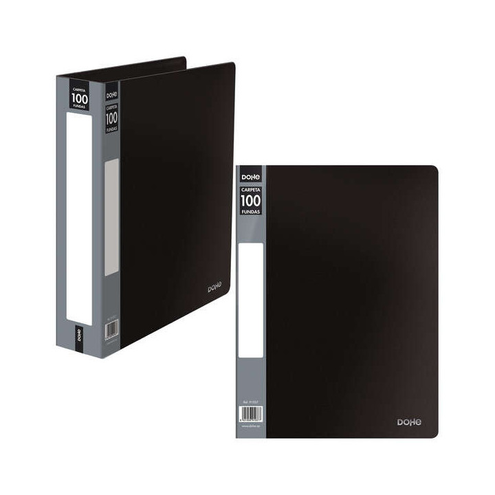 Dohe Carpetas con Fundas Din A4 - Tapa de Polipropileno Opaco - Bolsillo en Lomo - Fundas Transparentes Soldadas - Bolsa Indivi