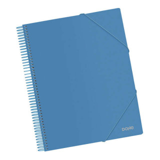 Dohe Carpeta con 20 Fundas Tamaño A4 - Tapa de Polipropileno Opaco 800 Micras - Fundas Transparentes 80 Micras - Espiral de Pl