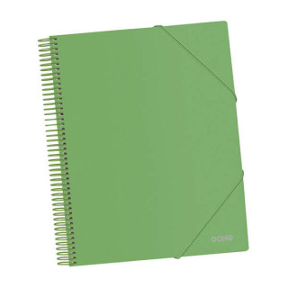 Dohe Carpeta con 20 Fundas Tamaño A4 - Tapa de Polipropileno Opaco 800 Micras - Fundas Transparentes 80 Micras - Espiral de Pl