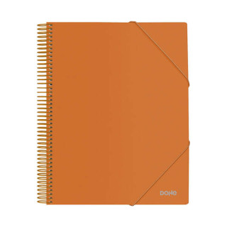 Dohe Carpeta con 20 Fundas Tamaño A4 - Tapa de Polipropileno Opaco de 800 Micras - Fundas Transparentes de 80 Micras - Espiral