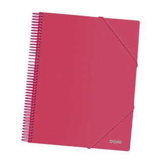 Dohe Carpeta con 30 Fundas Tamaño A4 - Tapa de Polipropileno Opaco 800 Micras - Fundas Transparentes 80 Micras - Espiral de Pl