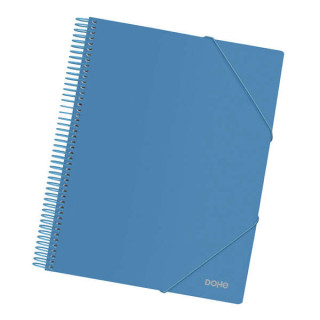 Dohe Carpeta con 30 Fundas Tamaño A4 - Tapa de Polipropileno Opaco 800 Micras - Fundas Transparentes 80 Micras - Espiral de Pl