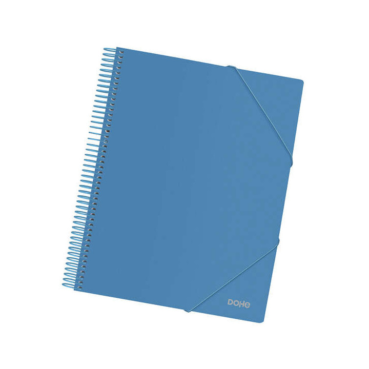 Dohe Carpeta con 30 Fundas Tamaño A4 - Tapa de Polipropileno Opaco 800 Micras - Fundas Transparentes 80 Micras - Espiral de Pl