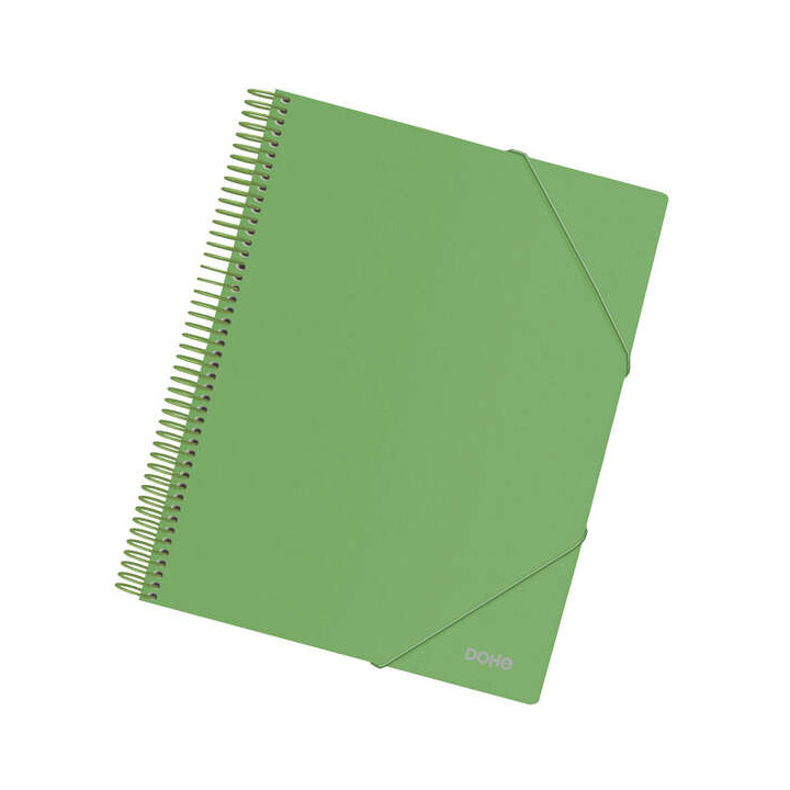 Dohe Carpeta con 30 Fundas Tamaño A4 - Tapa de Polipropileno Opaco de 800 Micras - Fundas Transparentes de 80 Micras - Espiral