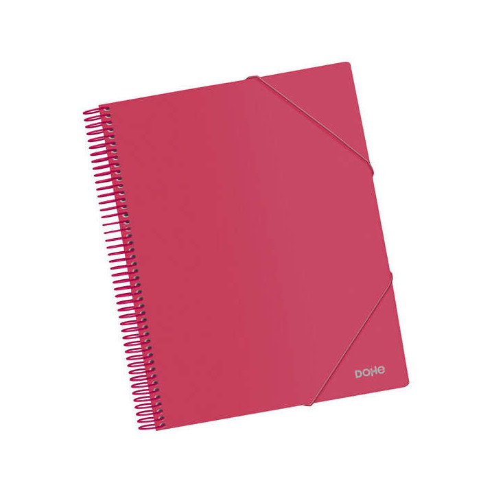 Dohe Carpeta con 40 Fundas Tamaño A4 - Tapa de Polipropileno Opaco de 800 Micras - Fundas Transparentes de 80 Micras - Espiral