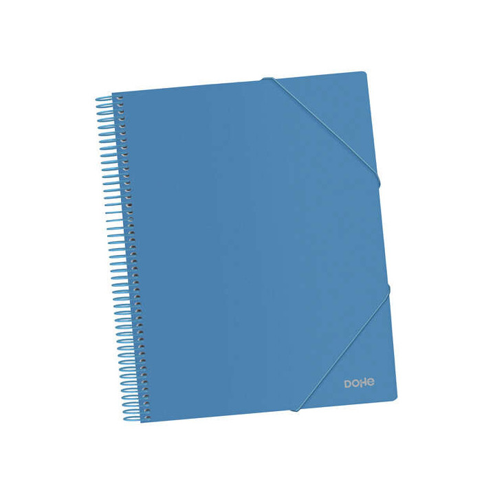 Dohe Carpeta con 40 Fundas Tamaño A4 - Tapa de Polipropileno Opaco de 800 Micras - Fundas Transparentes de 80 Micras - Espiral