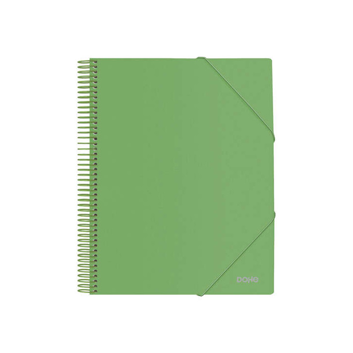 Dohe Carpeta con 40 Fundas Tamaño A4 - Tapa de Polipropileno Opaco de 800 Micras - Fundas Transparentes de 80 Micras - Espiral