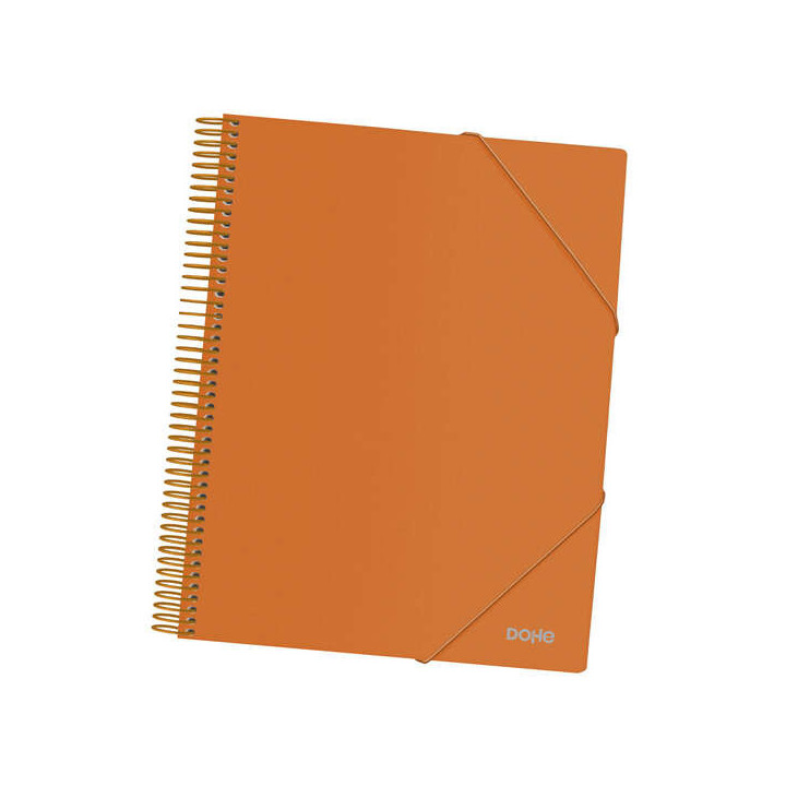 Dohe Carpeta con 40 Fundas Tamaño A4 - Tapa de Polipropileno Opaco de 800 Micras - Fundas Transparentes de 80 Micras - Espiral