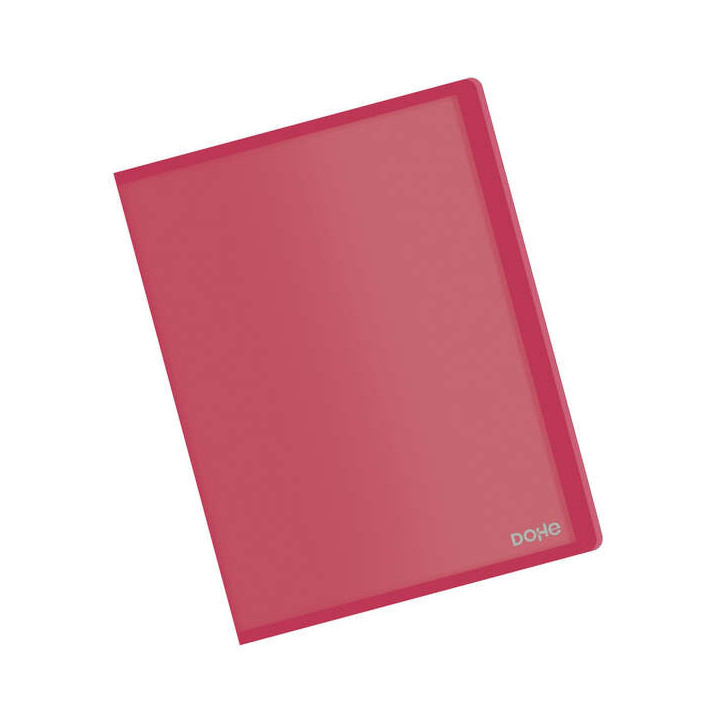 Dohe Carpeta con 10 Fundas A4 - Tapa Flexible de Polipropileno - Fundas Transparentes Soldadas - Color Rojo