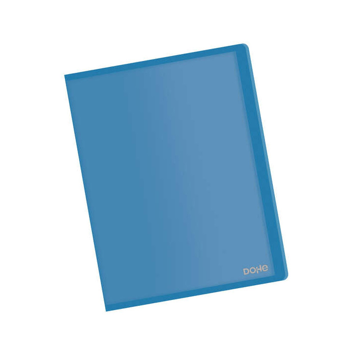 Dohe Carpeta con 10 Fundas A4 - Tapa Flexible de Polipropileno - Fundas Transparentes Soldadas - Color Azul