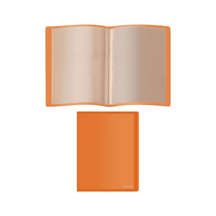 Dohe Carpeta con 10 Fundas A4 - Tapa Flexible de Polipropileno - Fundas Transparentes Soldadas - Color Naranja